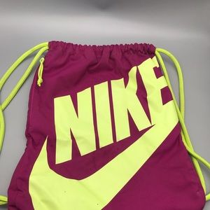 Nike Drawstring Bag Pink Lime Green